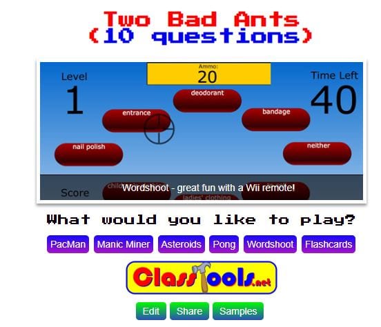 two bad ants game