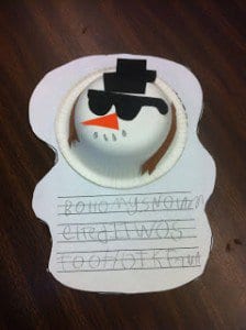 snowman writing