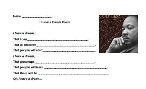 I Have a Dream Poem Template - short